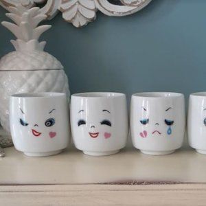 5 adorable kawaii doll face tea sipper cups planters 🍀